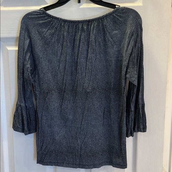 MICHAEL Michael Kors Navy Blouse with Ruffle Sleeves - Picture 5 of 5